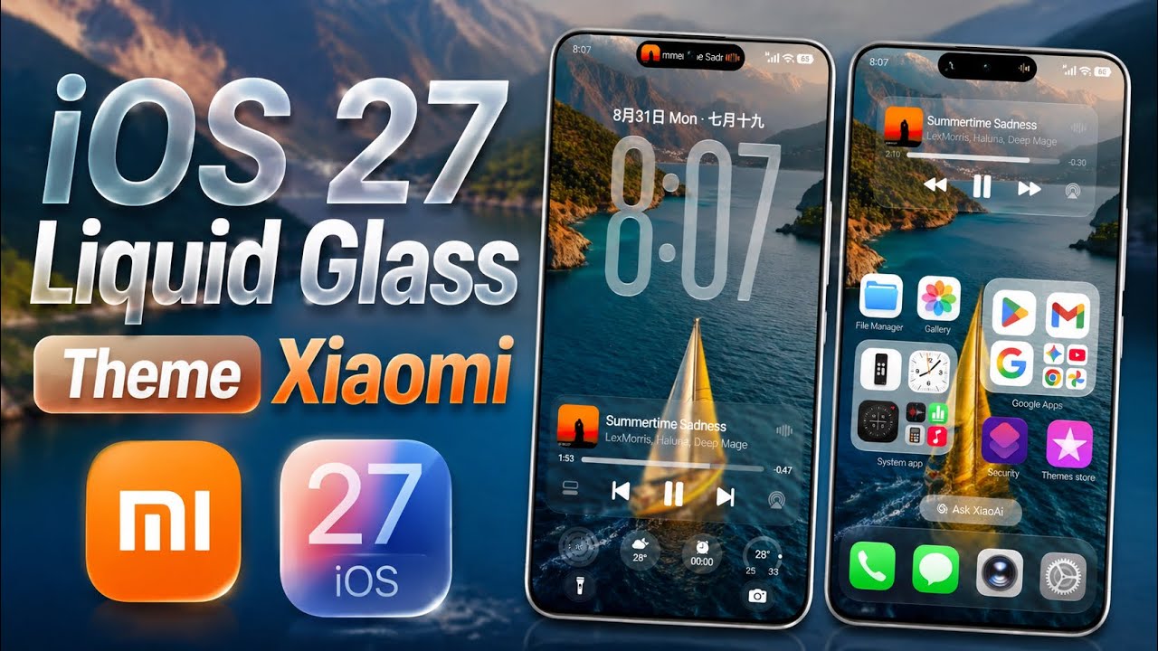 Новый китайский набор тем с &laquo;жидким стеклом&raquo; iOS 27 для глобальных устройств Xiaomi
