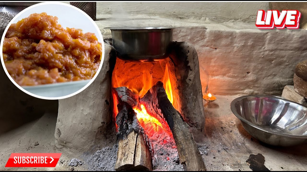 चूल्हे पर स्वादिष्ट लापसी | Live Cooking