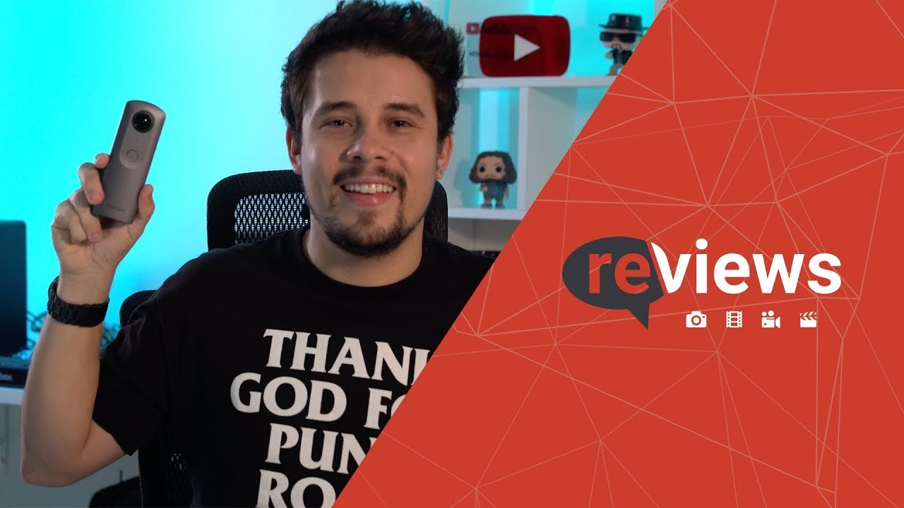Como fazer foto e vídeo de mundinho? Câmera 360º VR Ricoh Theta V 4K #FilmeConReview