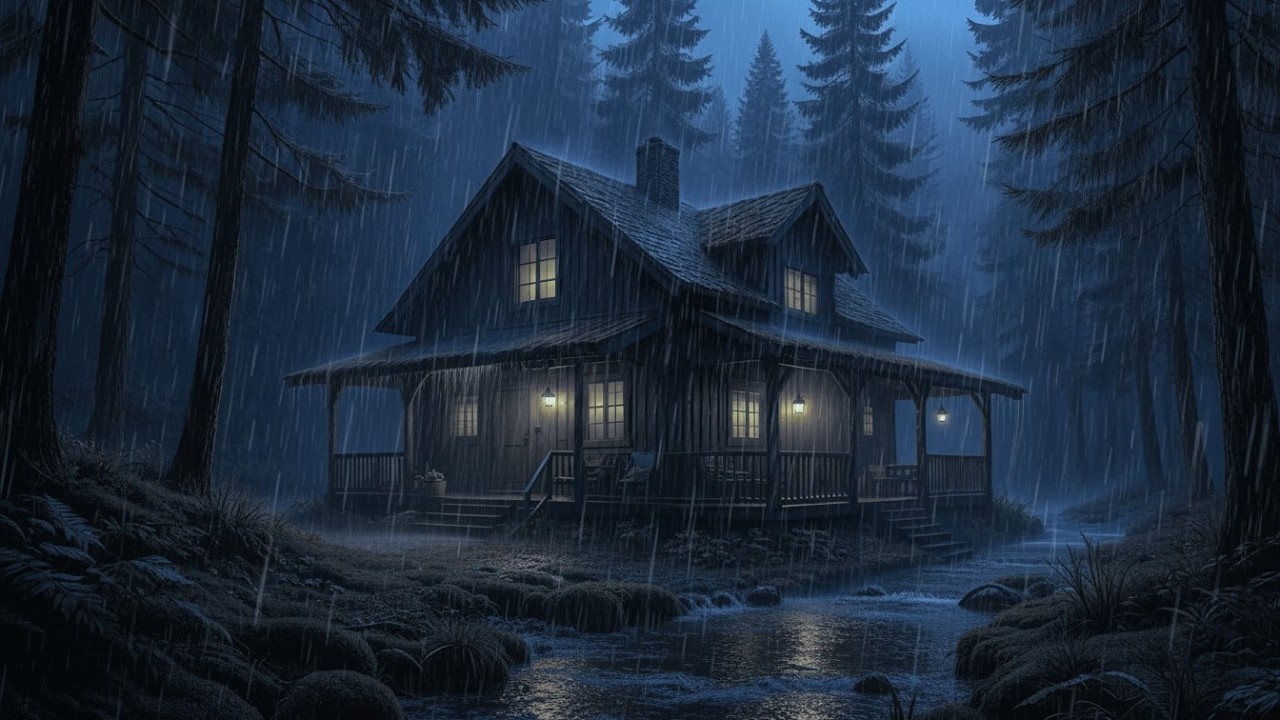 Cozy Rainstorm in Forest Cabin | Relaxing Rain Sounds for Deep Sleep & Stress Relief