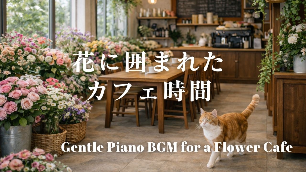 花に囲まれたカフェ時間❘Gentle Piano BGM for a Flower Cafe|カフェBGM