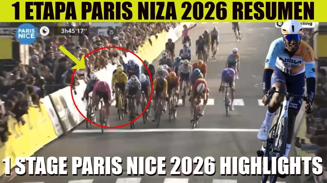RESUMEN 1 ETAPA PARIS NICE 2026 BINIAM GIRMAY BRUTAL FINAL PARIS NIZA RESUMEN HIGHLIGHTS