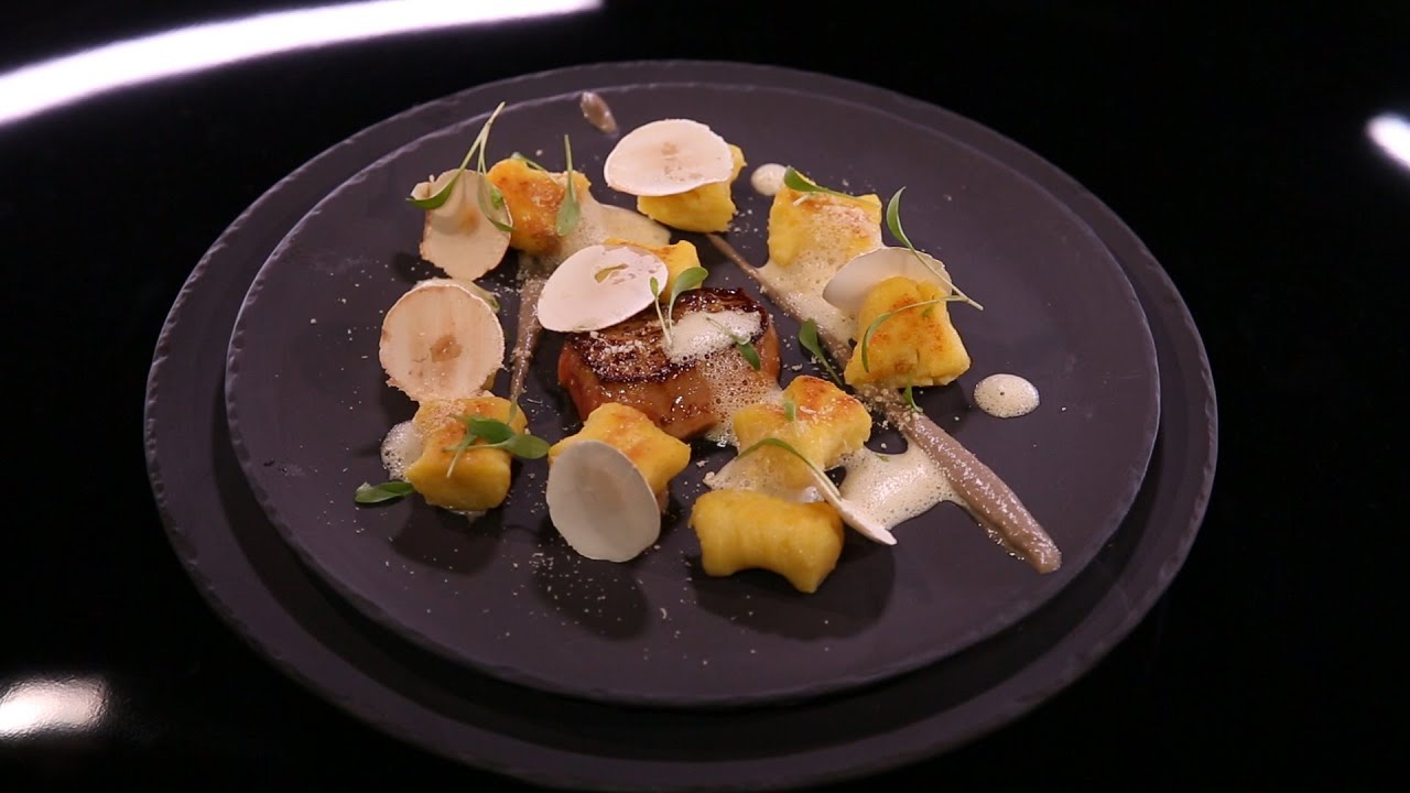 Gnocchi de pommes de terre, purée de champignons et escalope de foie gras par Denny Imbroisi (#DPDC)
