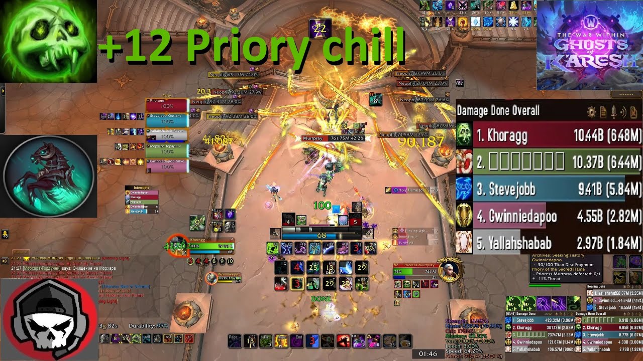 Priory of the Sacred Flame 12+ | 6.48M DPS Unholy DK Rider M+ | Ui + Live Rotation 11.2