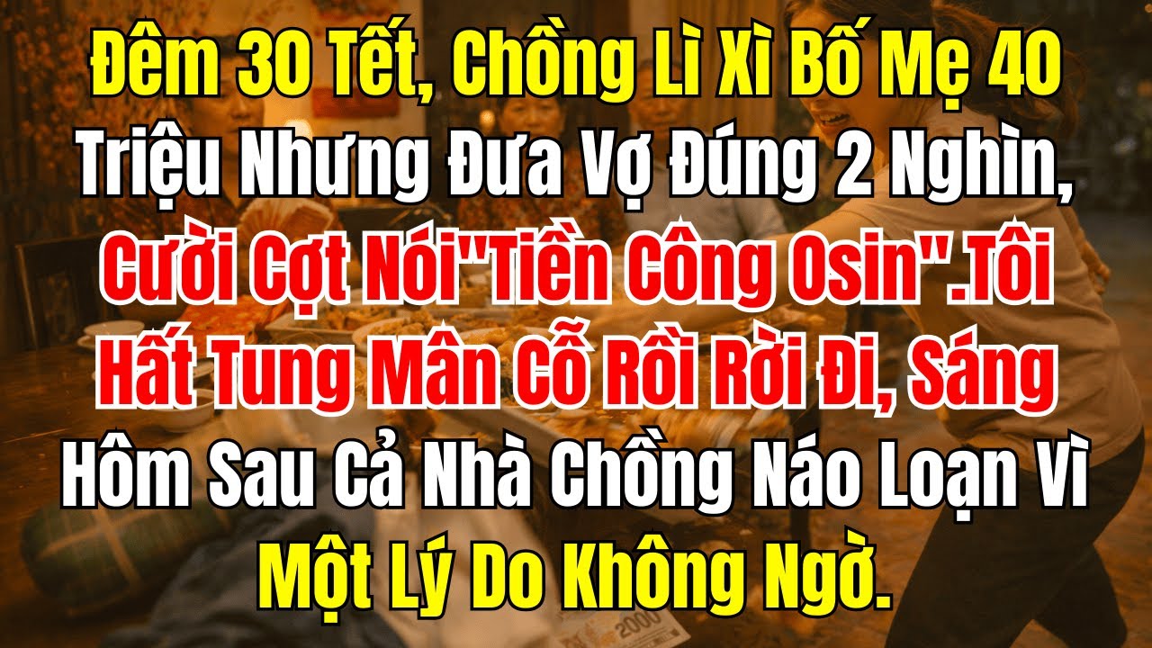 Đêm 30 Tết Chồng Lì Xì Bố Mẹ 40 Triệu, Đưa Vợ 2 Nghìn Cả Nhà Náo Loạn | DƯ ÂM ĐỜI KỂ