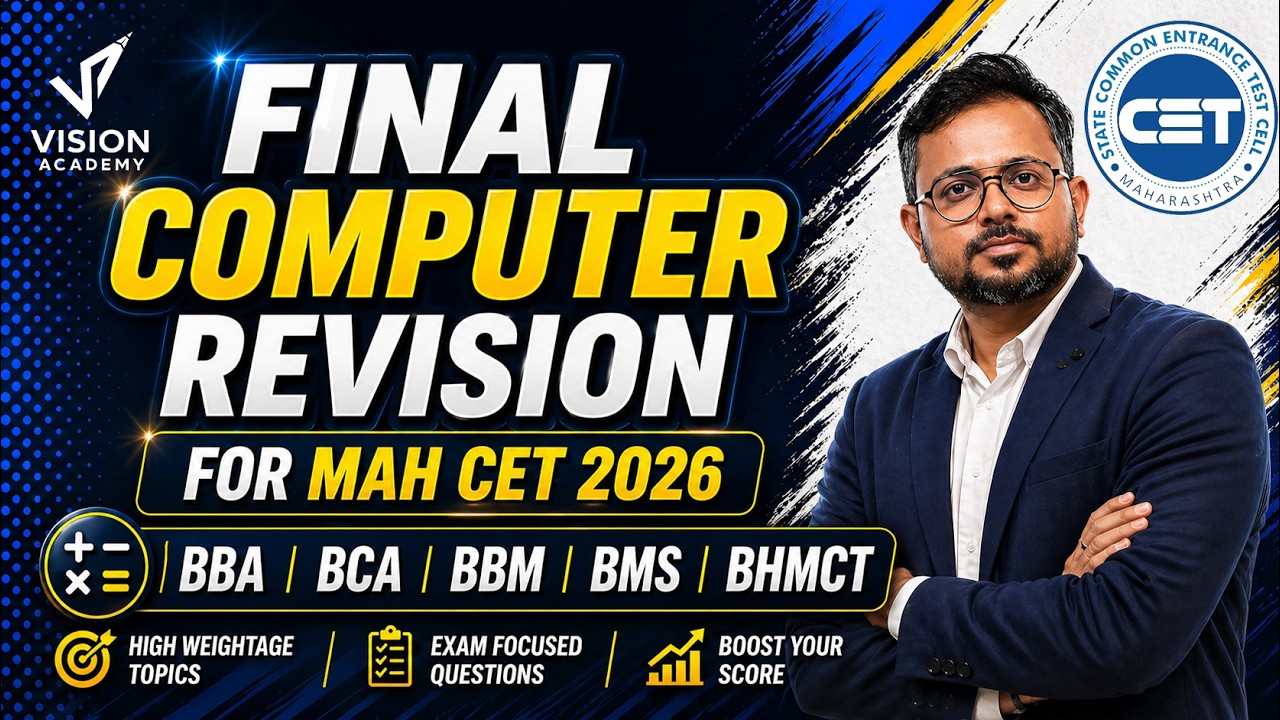 MAH CET 2026 BBA BCA BBM BMS BHMCT 🚀 Computer Mega Marathon Day 8 🚀  Invincible 3.0