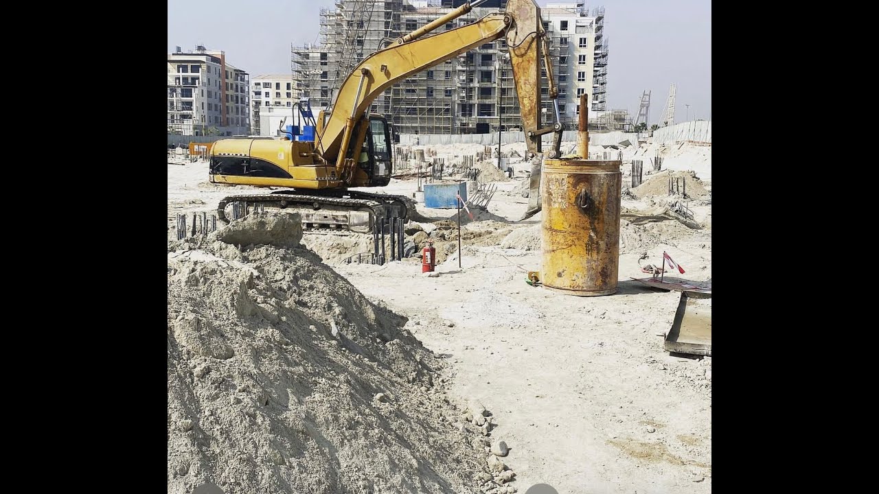 STEP BORED PILE CONSTUCTION.закорачи у темељ од шипова#dubai #construction #piling #civil
