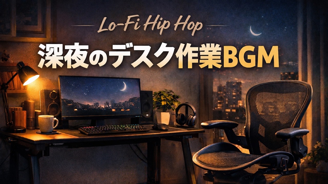 【Lo-Fi Hip Hop】深夜のデスク作業BGM｜集中在宅ワーク快適作業空間
