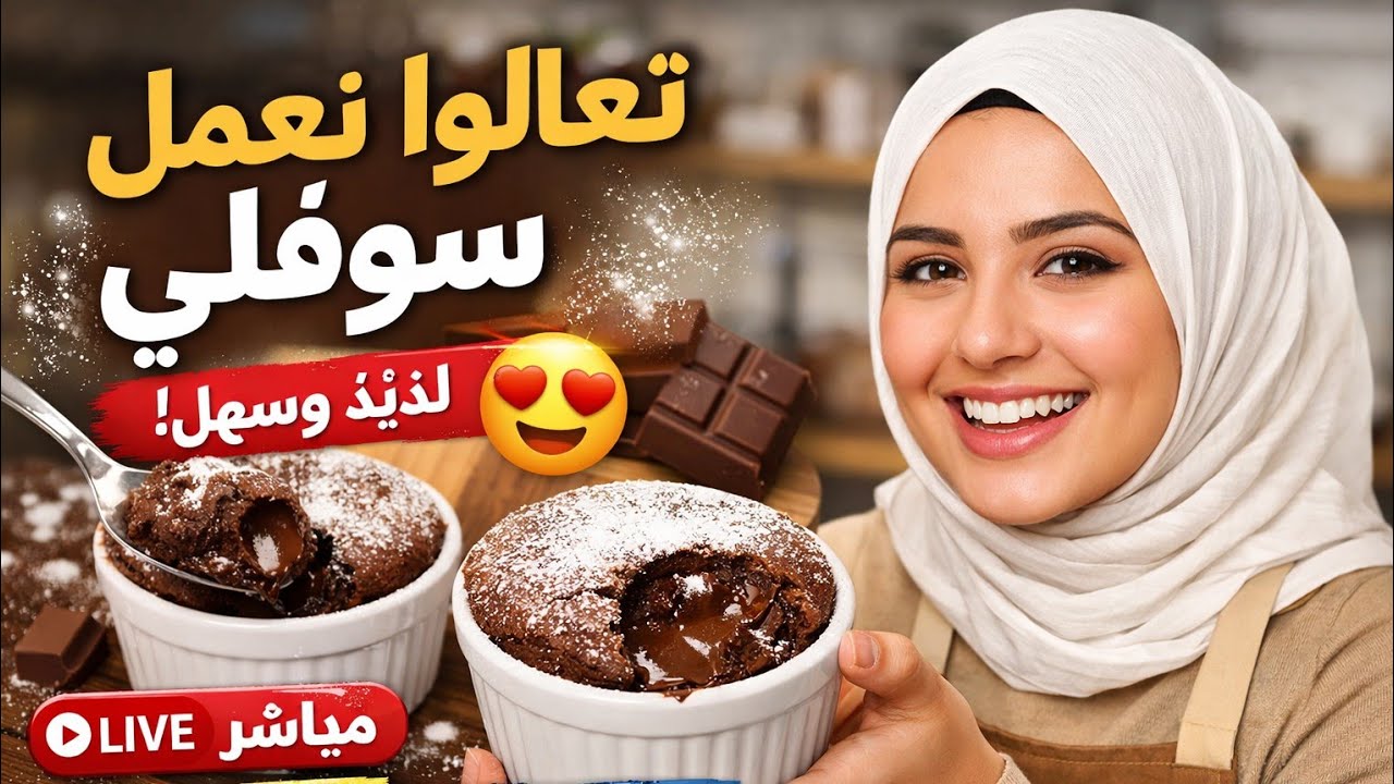 تعالوا نعمل معًا سوفلي لذيذ وسهل 😍 دردشة وطبخ مباشر