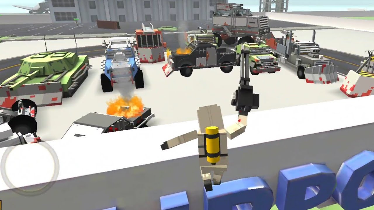 Hiding all vehicles in Blockapolypse at the airport
