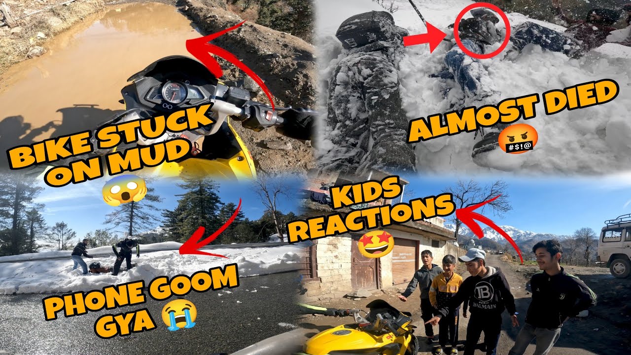 I Lost My Phone💔  ||  Almost Died on Snow 😱 ||  Bike Stuck On Mud 😫 