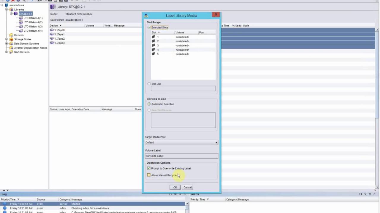 EMC NetWorker 8.x and TapeLibrary