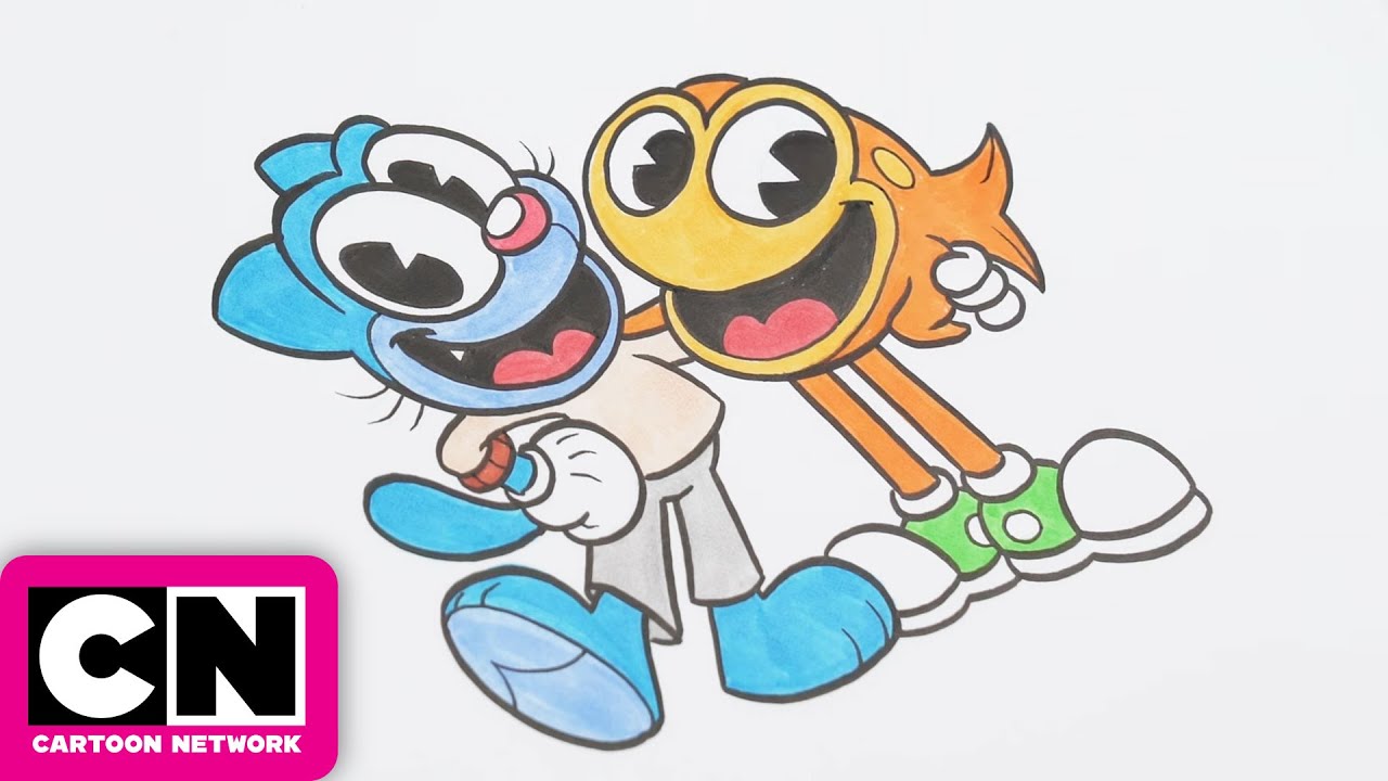 Gumball and Darwin Drawing in Cuphead Style | Cartoon Network