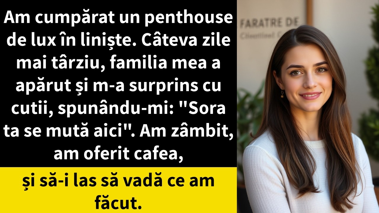 Am cumpărat un penthouse de lux în liniște. Câteva zile mai târziu, familia mea a apărut și m-a