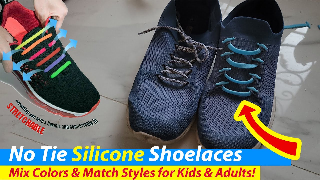 No Tie Shoe Laces for Sneakers  - Elastic Shoe Laces - Silicone Shoelaces for Adults and Kids