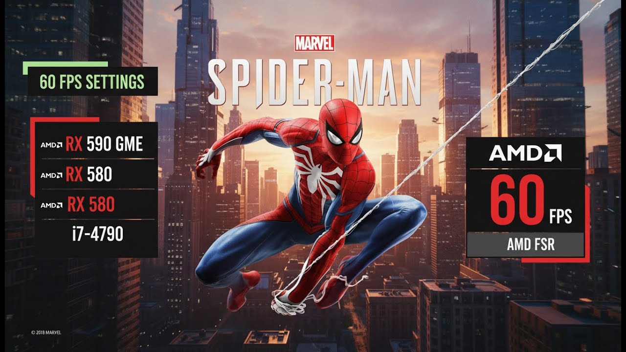 Marvel Spiderman Remastered | RX 590 GME/580 | i7-4790 | 60 FPS Settings|