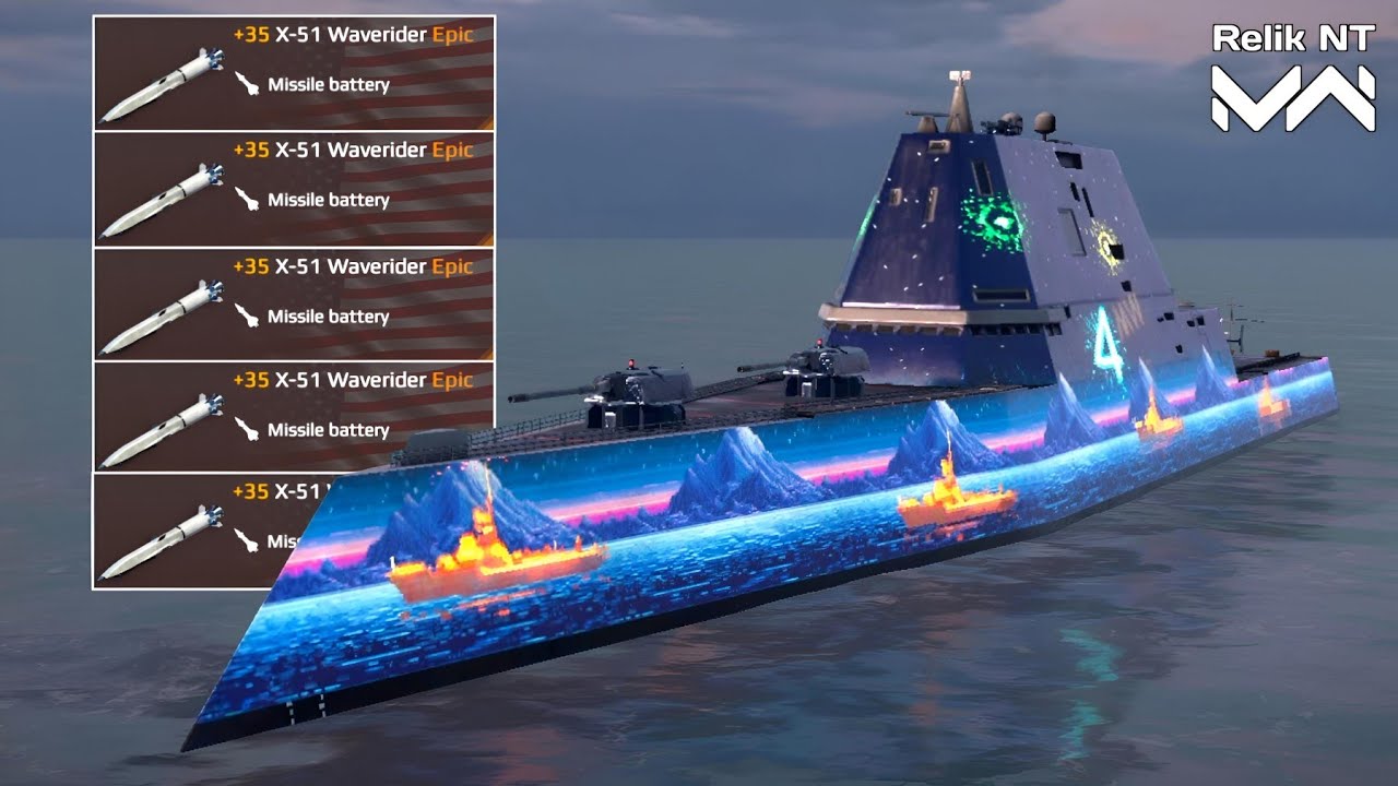USS Zumwalt After Buff Full X-51 Waverider - Modern Warships Gameplay