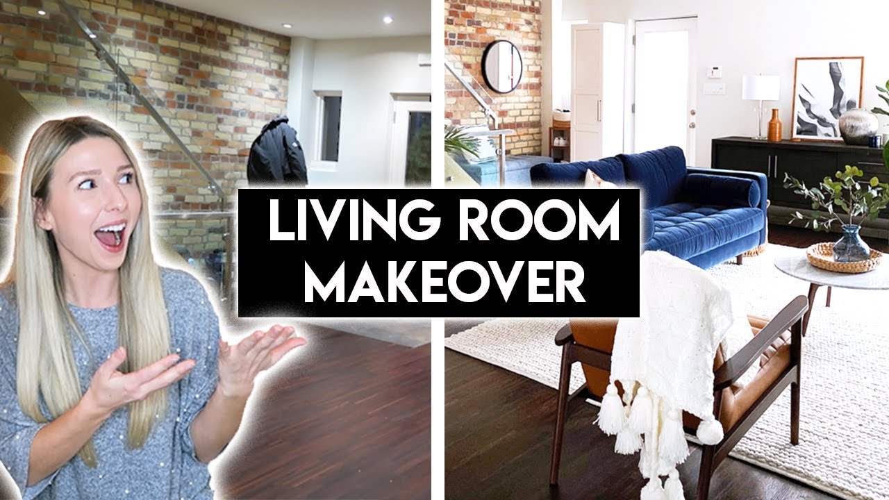 LIVING ROOM + ENTRYWAY MAKEOVER | MID CENTURY MODERN TRANSFORMATION