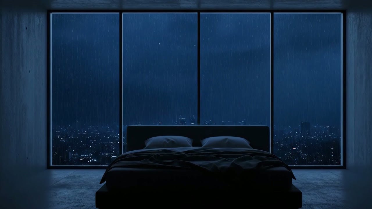 Perfectly Symmetrical Bedroom Rain 🌧️ Heavy Rain Sounds for Deep Sleep & Insomnia
