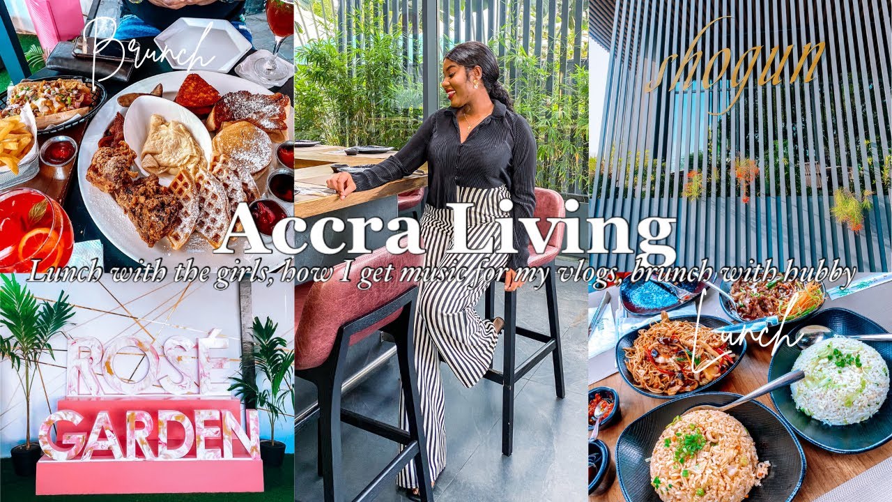 ACCRA LIVING VLOG || Places To Eat In Accra; Shogun Restaurant, Rose Garden || Copyright Free Music
