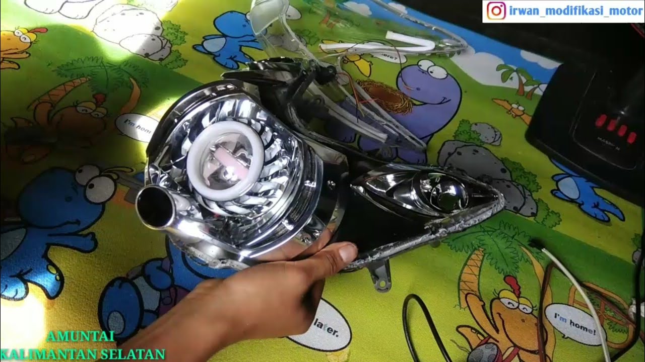 Cara pasang lampu projie led Yamaha Mio soul
