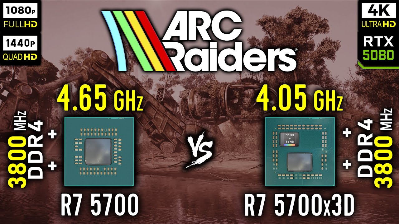 Ryzen 7 5700 vs Ryzen 7 5700x3D in ARC Raiders | RTX 5080 [ 1080p, 1440p, 4K ]