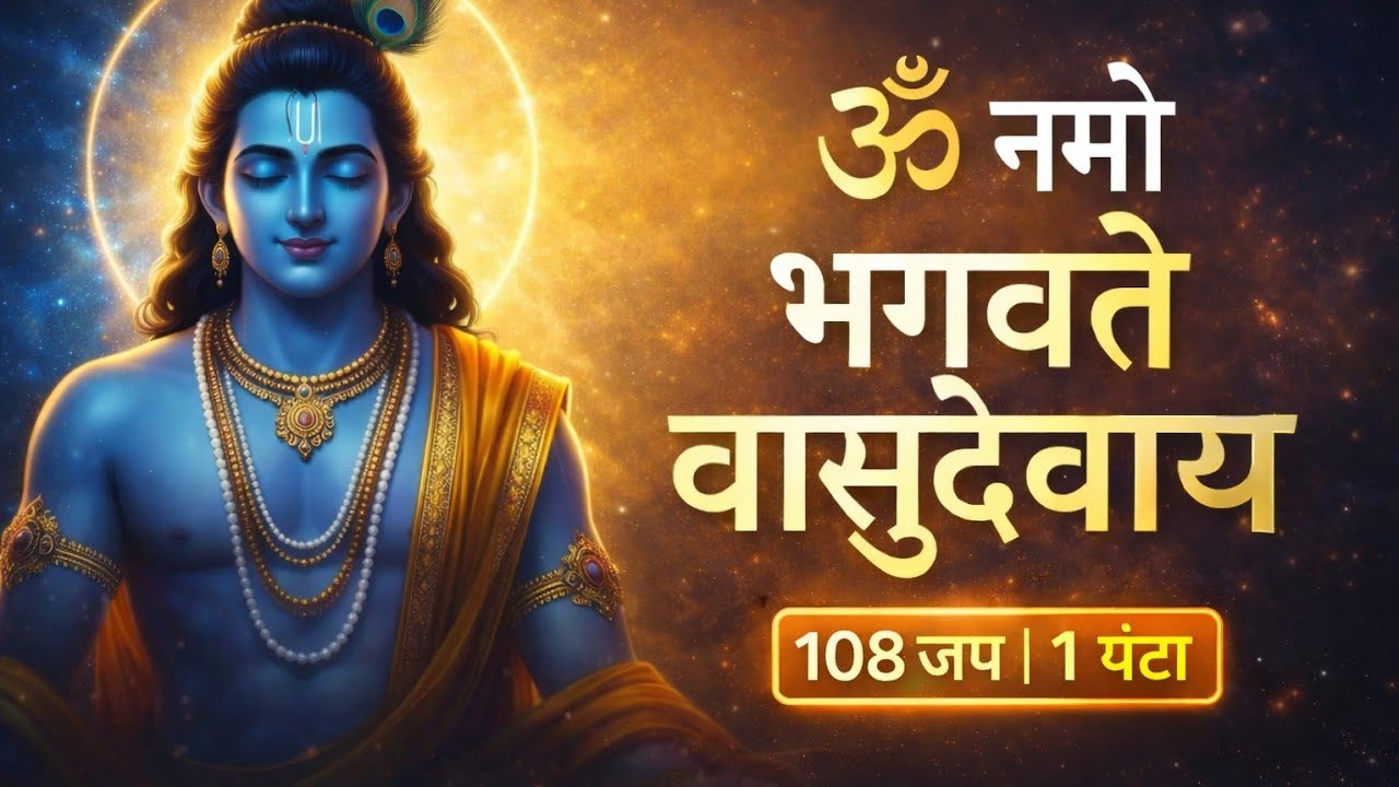 1 HOURS-बृहस्पतिवार स्पेशल✨💖ॐ नमो भगवते वासुदेवाय – 108 बार जप🪷Krishnaya Vasudevaya #krishnabhajan 