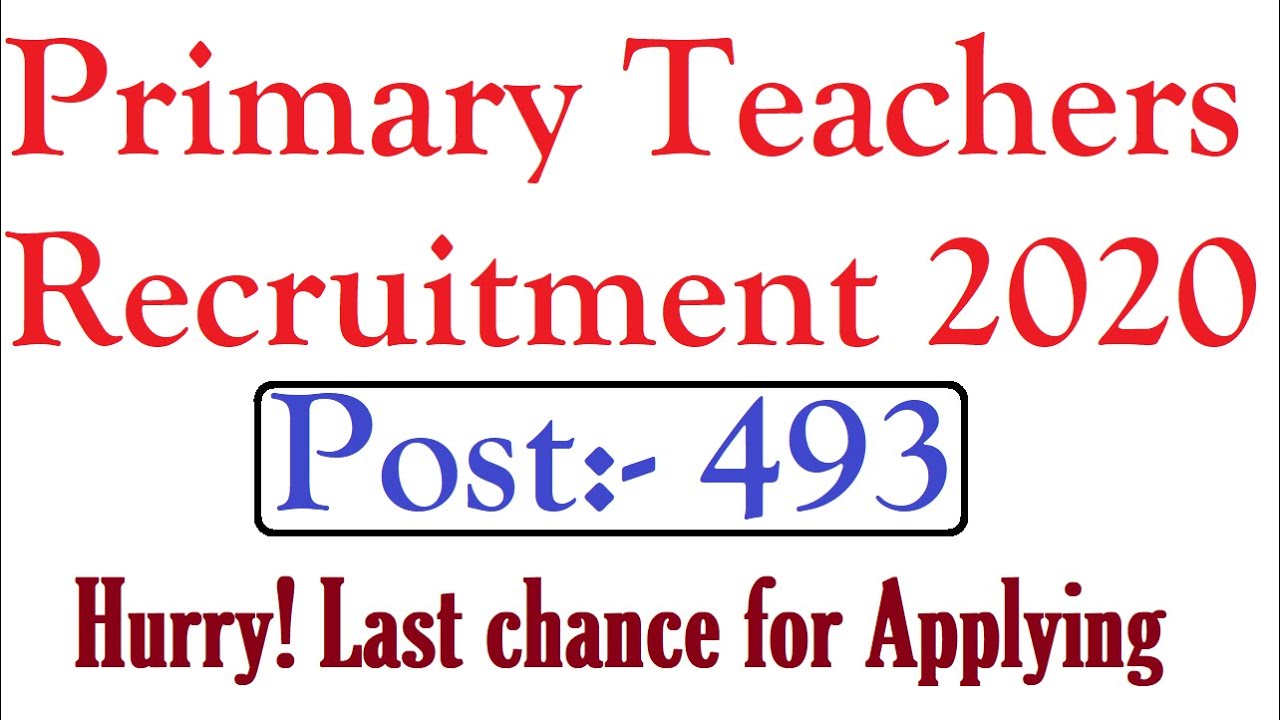 Primary Teacher Recruitment 2020, Hurry! Last chance for Applying, PRT Teachers Vacancy 2020