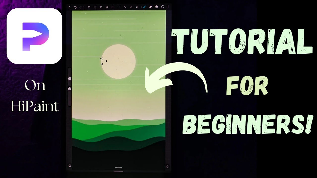 HIPAINT TUTORIAL for Beginners: DRAW Easy Landscape | Step-by-step Digital art