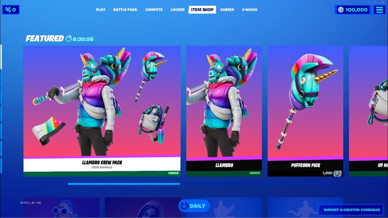 Fortnite Llambro March Crew Pack in the Item Shop (Preview) - Llambro Crew Pack in Fortnite