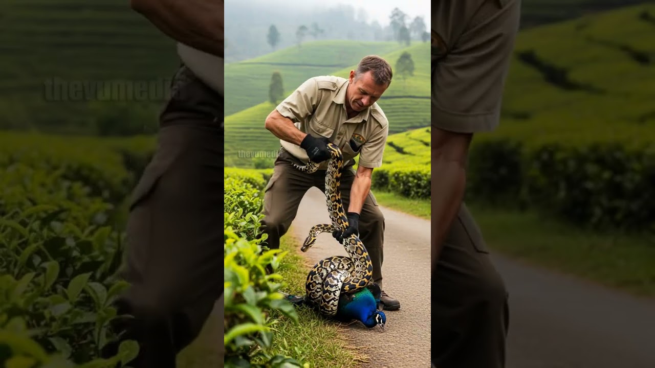 Park Ranger Saves Peacock From Deadly Python! 
