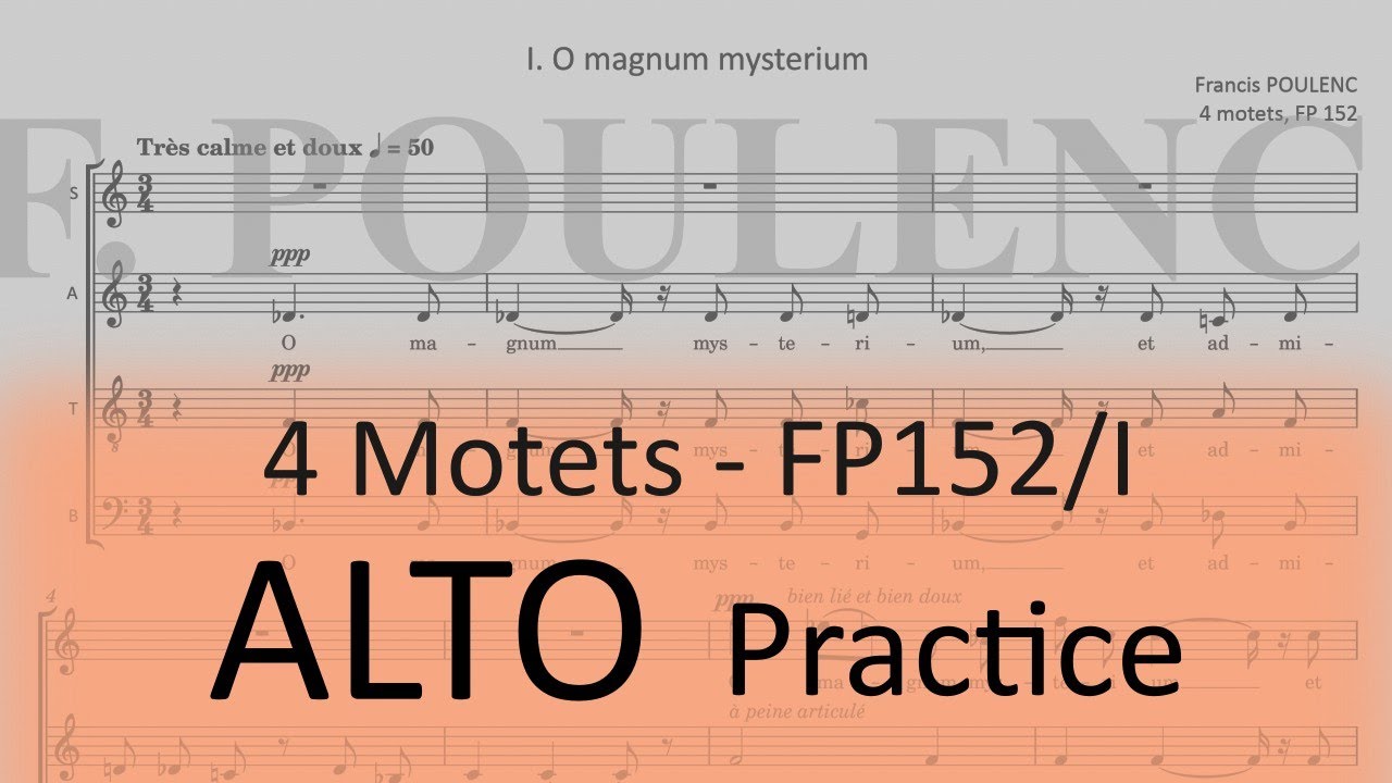 Poulenc / O magnum mysterium (FP 152-I) - Alto practice