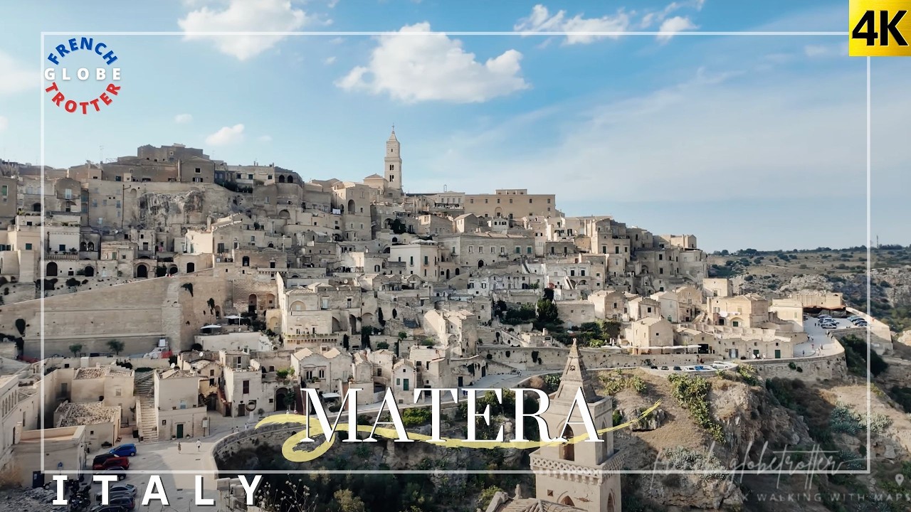 MATERA 🇮🇹Italy's Ancient Sassi James Bond City Walking Tour 4K Cave houses ➜Via Domenico Ridola
