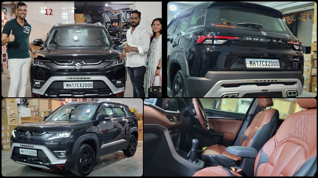 BREZZA 2023 ZXI  BLACK COLOR MODIFIED ALL THE WAY FROM SHIRDI📞98201 87037