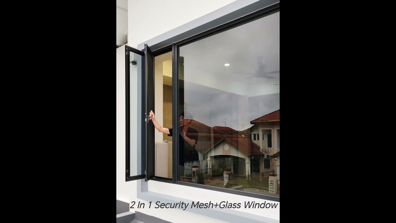 2 In 1 Aluminium Security Mesh+Glass Window