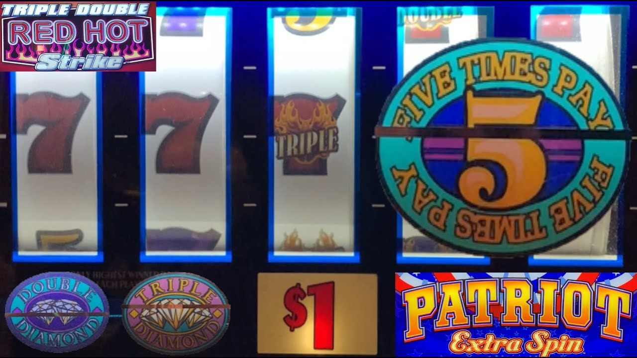Nice Wins! 5 Times Pay + Triple Double Red Hot Strike + Patriot Extra Spin + Triple Double Diamond!