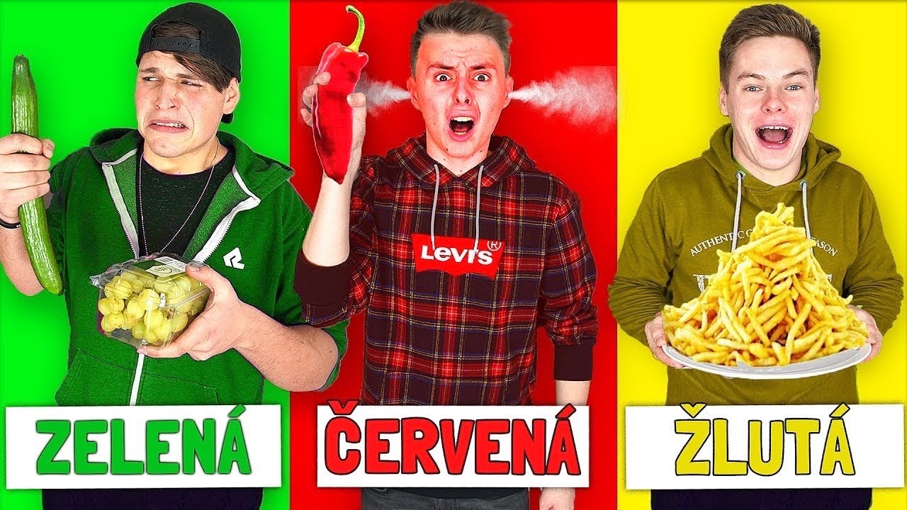 JÍME POUZE JEDNU BARVU JÍDLA 24 HODIN! 🤮🤩 **extrémní challenge**