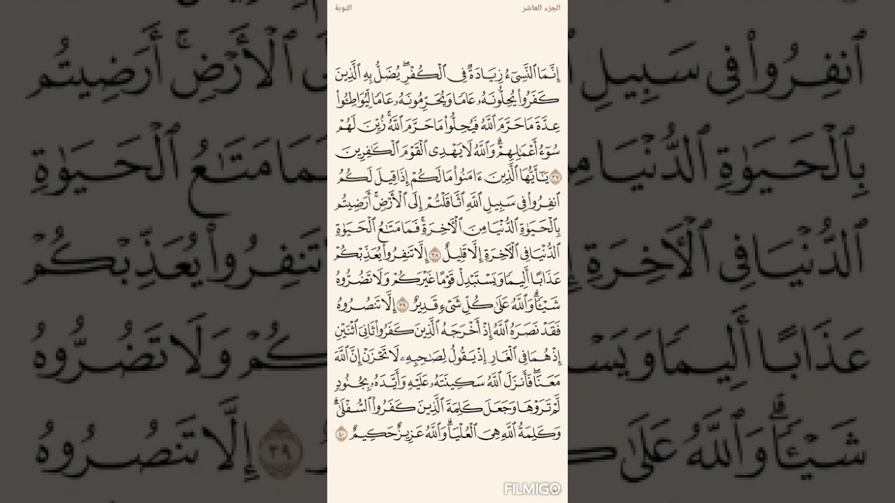 تفسير السعدي صفحة 193 سورة التوبة من الاية (37) الى الاية (40)