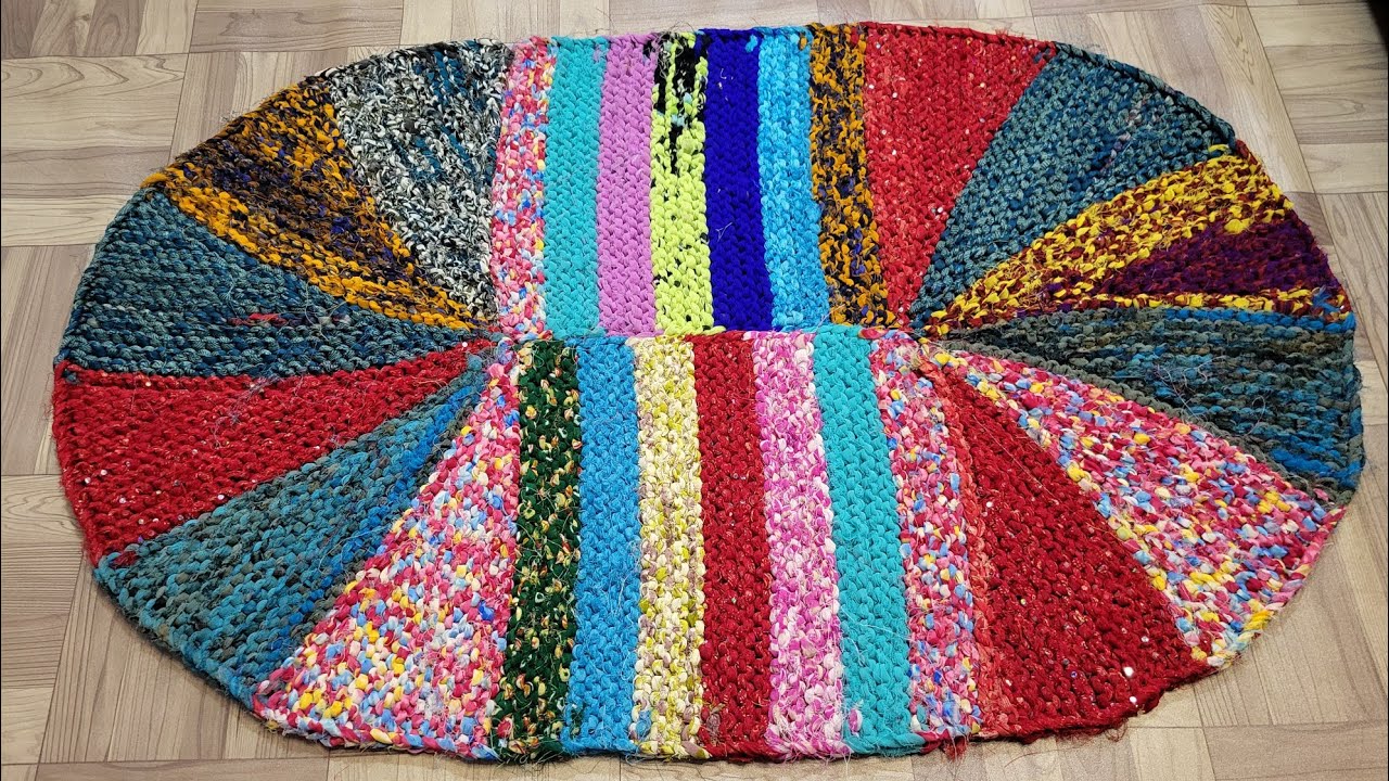 Simple और Colourful पट्टियों से बनाए Multicolour Colour Big Doormat | Easy Doormat Making at home