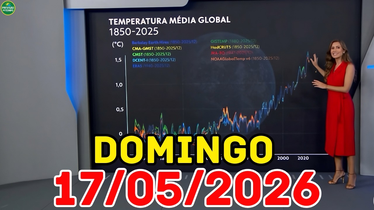 URGENTE NESTE DOMINGO: Fortes Temporais e Vento de 70 km/h | Previs&atilde;o do Tempo Jornal Nacional 17/05