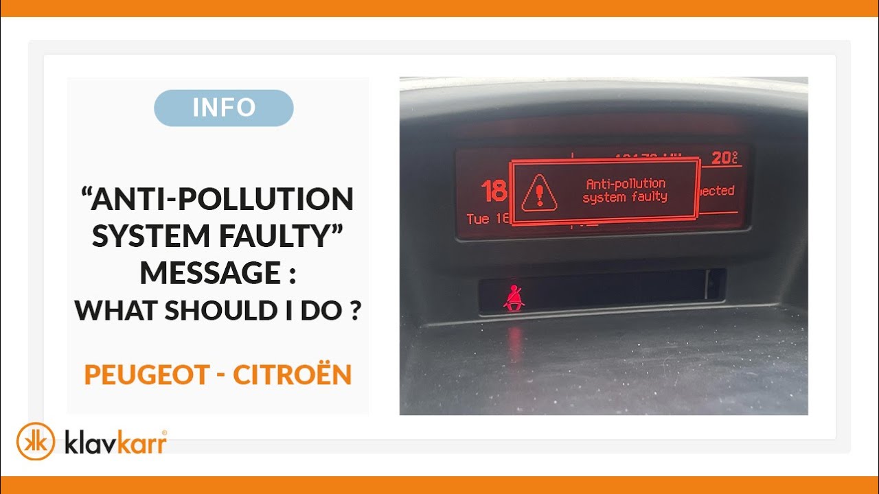 [ИНФО] Сообщение «Неисправна система защиты от загрязнения» - PEUGEOT - CITROËN