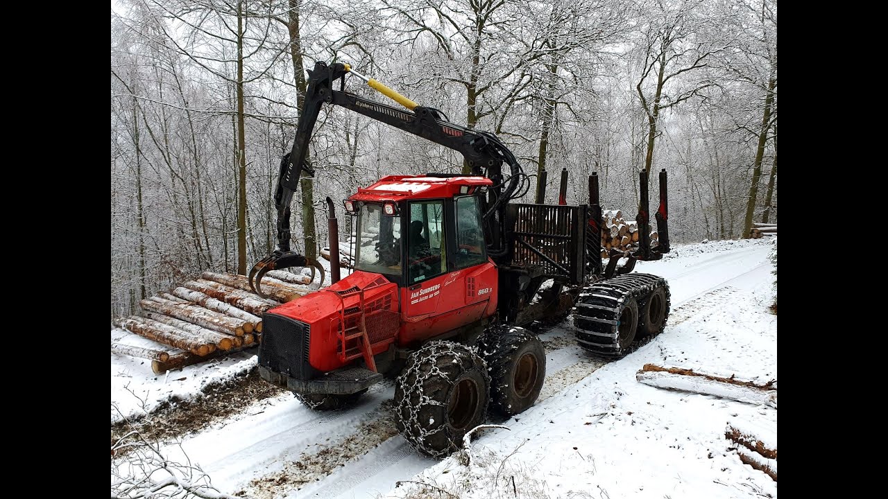 Valmet 860.3 • HID Forstservice • Forwarder im Schnee • Käferholz