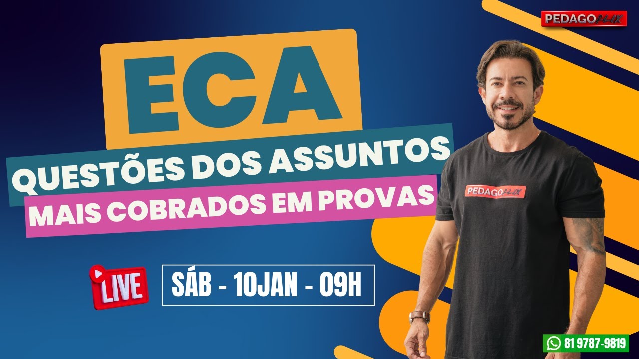 🔴 Ao vivo: ECA em Questões: Os Assuntos Mais Cobrados em Provas