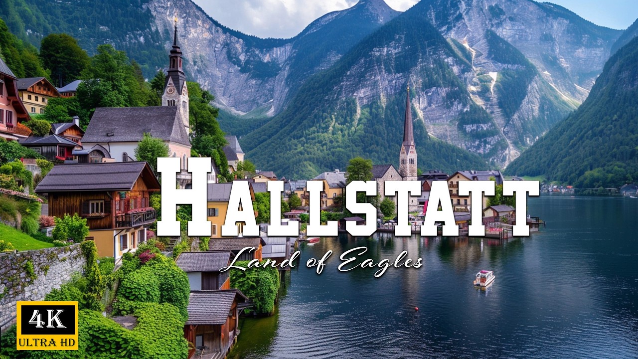 Hallstatt 4K - A picturesque seaside village in one of Austria's piano music districts.