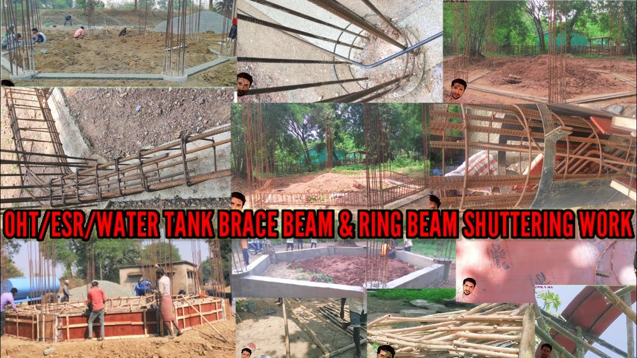 OHT/ESR/WATER TANK BRACE BEAM & RING BEAM SHUTTERING WORK AT SITE #INTZETANK #WATERTANK