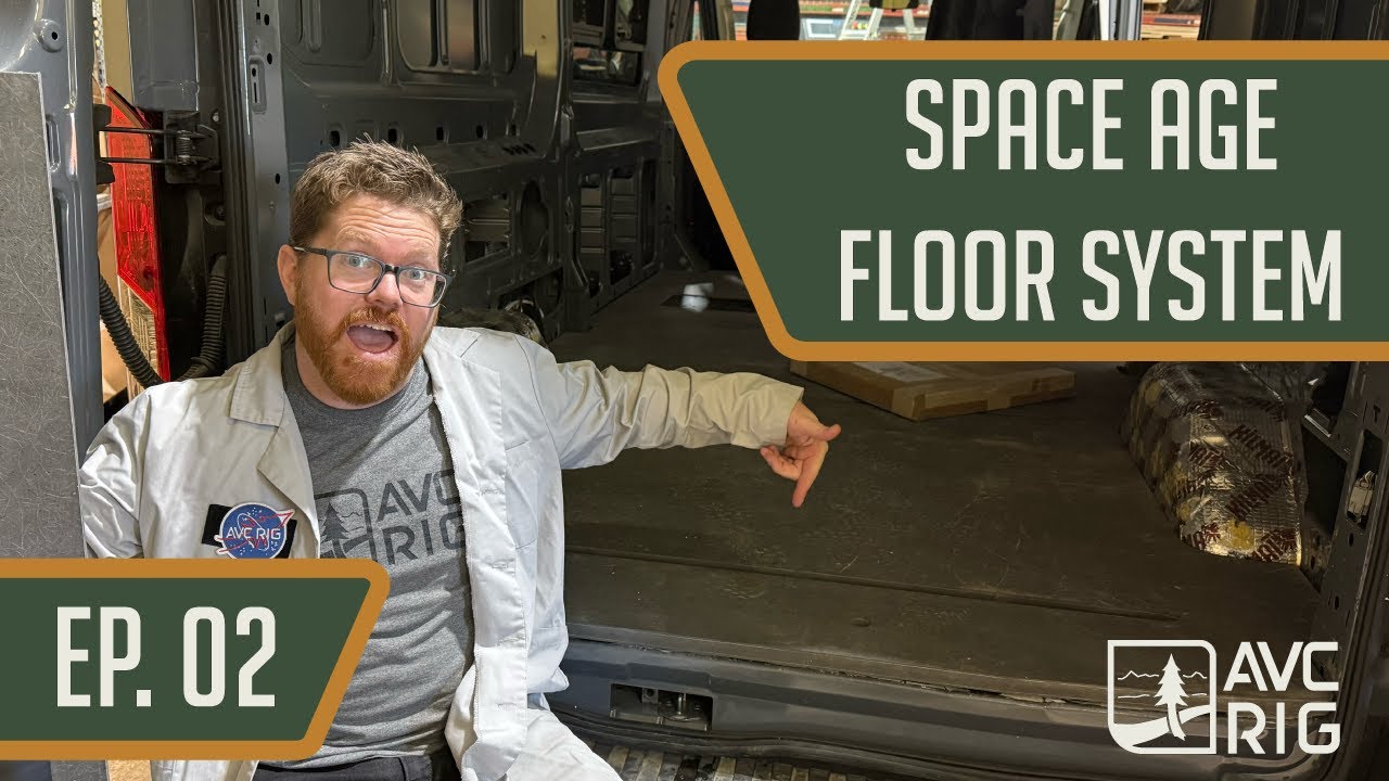 Space Age Floor Install | AVC Shop Van 2025 Build EP. 2 | 2023 Ford Transit 148 LB | Van Life Camper