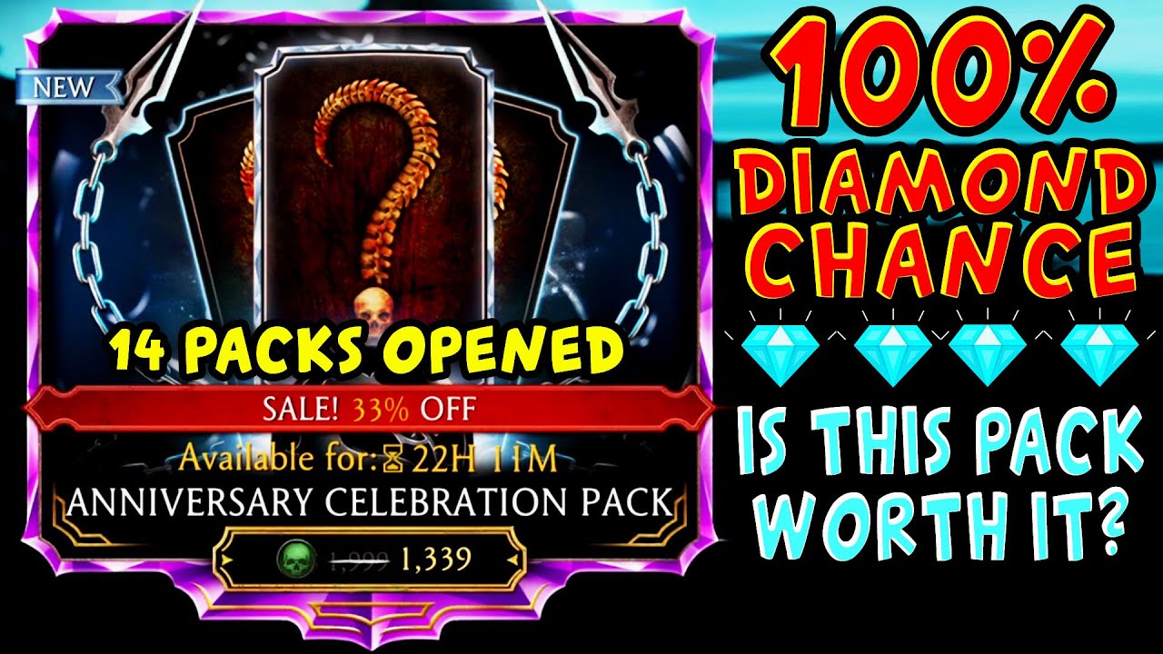 Should You Open Anniversary Celebration Pack in MK Mobile. Deep Look Into Guaranteed Diamond Pack.