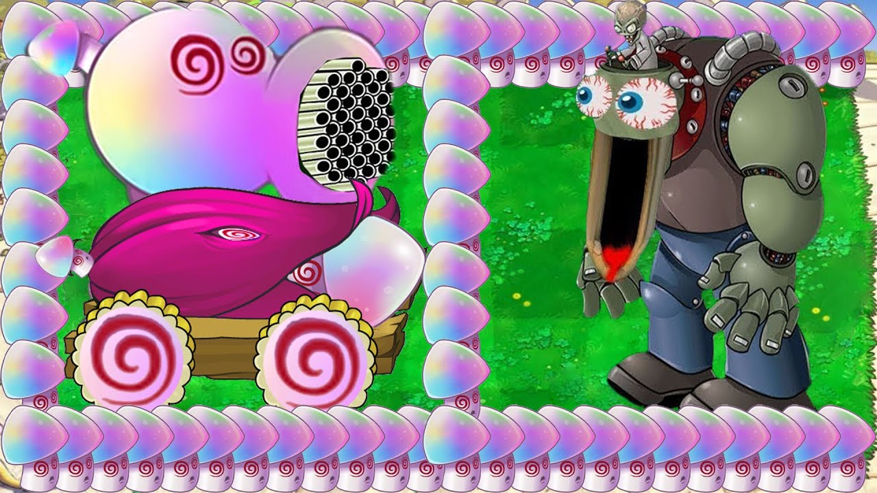99 Hypno Peashooter X 99 Hypno Cannon Attack Giga Zomboss vs Gargantuar - Plants vs Zombies Hack
