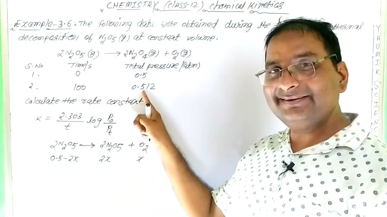 Example 3.6  Chemistry class12 || The following data   obtained during the first order thermal...