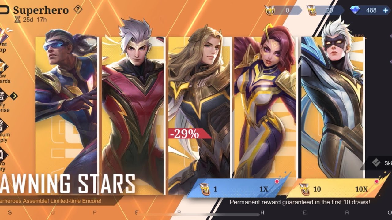 Dawning Stars Super Hero Event Recharge Token Draws
